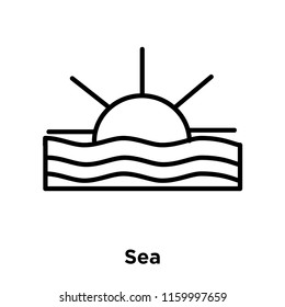 Sea icon vector isolated on white background, Sea transparent sign , line or linear sign, element design in outline style