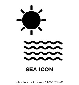 Sea icon vector isolated on white background, Sea transparent sign , dark pictogram