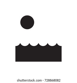 Sea icon. Vector isolated icon for web and mobile on white background.