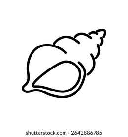 sea ​​shell icon vector, line style icon