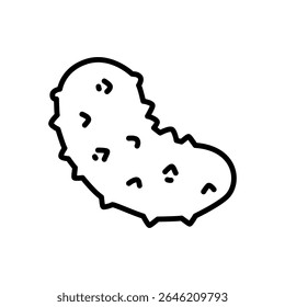 sea ​​cucumber icon vector, line style icon