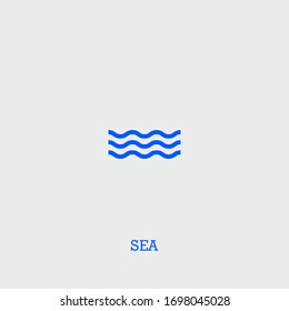 sea icon. sea vector on gray background