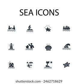 Sea icon. vector.Editable stroke.linear style sign for use web design,logo.Symbol illustration.