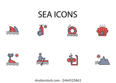 Sea icon. vector.Editable stroke.linear style sign for use web design,logo.Symbol illustration.
