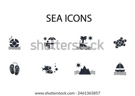 Sea icon. vector.Editable stroke.linear style sign for use web design,logo.Symbol illustration.