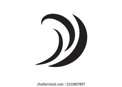 Diseño vectorial de la ilustración de la onda del icono del mar. Elemento gráfico del logotipo del océano. Símbolo acuático o líquido.