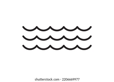 Sea icon wave illustration vector design. Ocean logo graphic element. Aqua or liquid symbol.