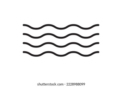 Diseño vectorial de la ilustración de la onda del icono del mar. Elemento gráfico del logotipo del océano. Símbolo acuático o líquido.
