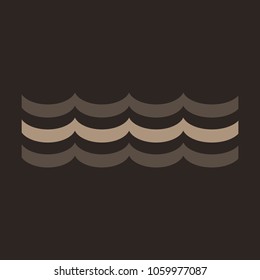 Sea icon. Waves and seagulls. Vector illustration.