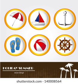 sea icons over white background vector illustration