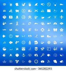 Sea icons set. 