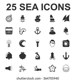Sea icons set. 