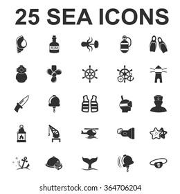 Sea icons set. 