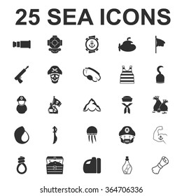 Sea icons set. 