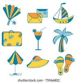 Sea icons set for vacations