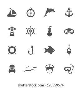 Sea icons, vector.