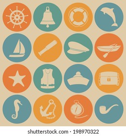 Sea icons. Vector set, EPS 8.