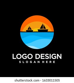 Sea illustration, outdoor voyage. Vector graphics for t-shirts and other uses.