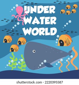 sea ilustrasion design under water world
