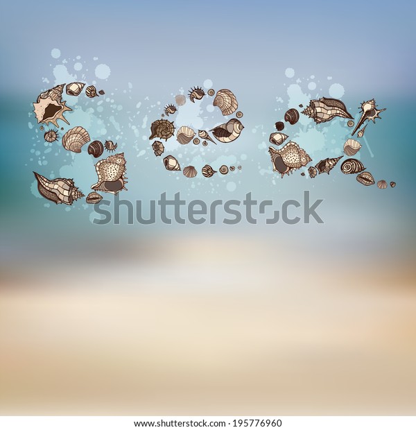 Sea Inscription Text Formed Sea Shells Stock Vector (Royalty Free ...