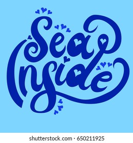 Sea inside Lettering Heart