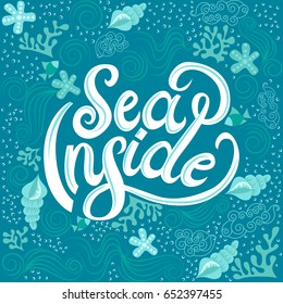 Sea inside Lettering  turquoise