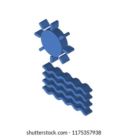 Sea isometric left top view 3D icon