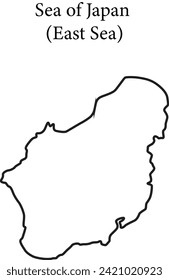 sea of japan map, sea of japan vector, sea of japan outline, sea of japan