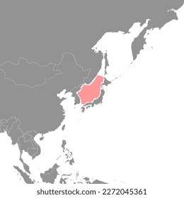 Sea of Japan on the world map. Vector illustration.