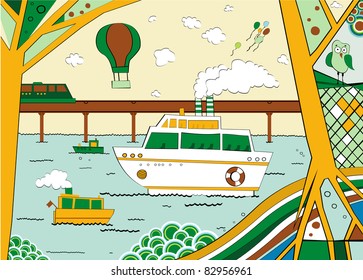 The sea also jarred on. illustration zones of rest (resort)
