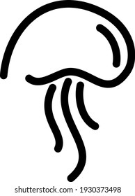 Sea jellyfish, illustration, vector on white background.