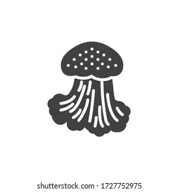 Sea jellyfish vector icon. filled flat sign for mobile concept and web design. Jellyfish aquatic animal glyph icon. Symbol, logo illustration. Vector graphics