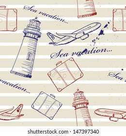 sea journey seamless pattern. Vector illustration EPS8