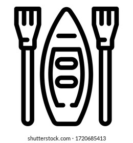 Sea kayak icon. Outline sea kayak vector icon for web design isolated on white background