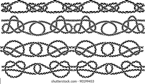 Sea knot decoration seamless pattern set