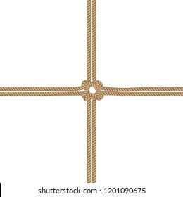  sea knot of rope on a white background