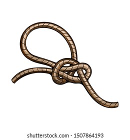 Sea knot. Set on the marine theme. Vintage style. Vector illustration on white background.