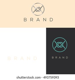 Sea knots logo vector. Marine brand identity. Ship design element.  Vintage old style logo template. Retro style, label decor logo, premium quality logo. Marine rope sign.