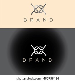 Sea knots logo vector. Marine brand identity. Ship design element.  Vintage old style logo template. Retro style, label decor logo, premium quality logo. Marine rope sign.