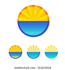 Sea labels. Vector eps10.