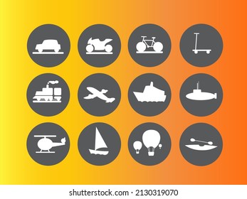 Sea, land and air transportation vector logos suitable for symbol designs, posters and editors

