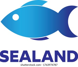 sea land logotype blue fish