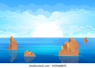 Sea landscape background vector design illustration
