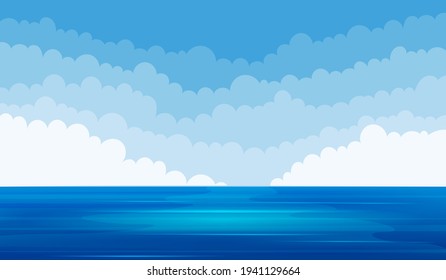 Sea landscape background vector design illustration
