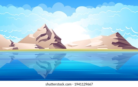 Sea landscape background vector design illustration
