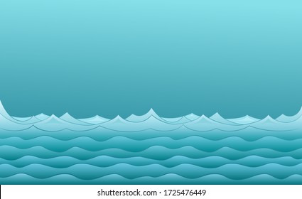 The Sea landscape with blue deep sea.