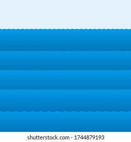 Sea landscape with different levels of depth vector icon flat isolated