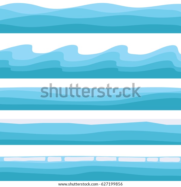 青い水のアイコン 海の風景 フラットデザイン ベクターイラスト ベクター画像 のベクター画像素材 ロイヤリティフリー