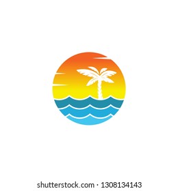 sea landscape logo template
