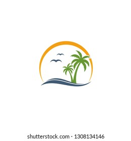 sea landscape logo template